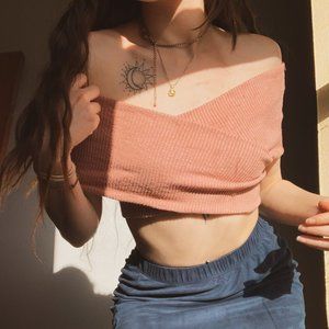 Blush Cross-over Crop Top